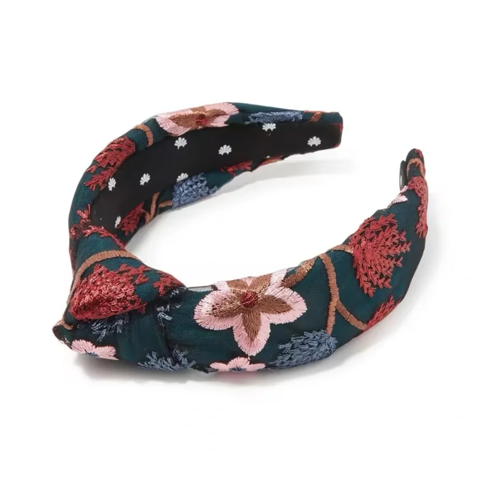 Lele Sadoughi Floral Embroidered Headband - Picture 1 of 3
